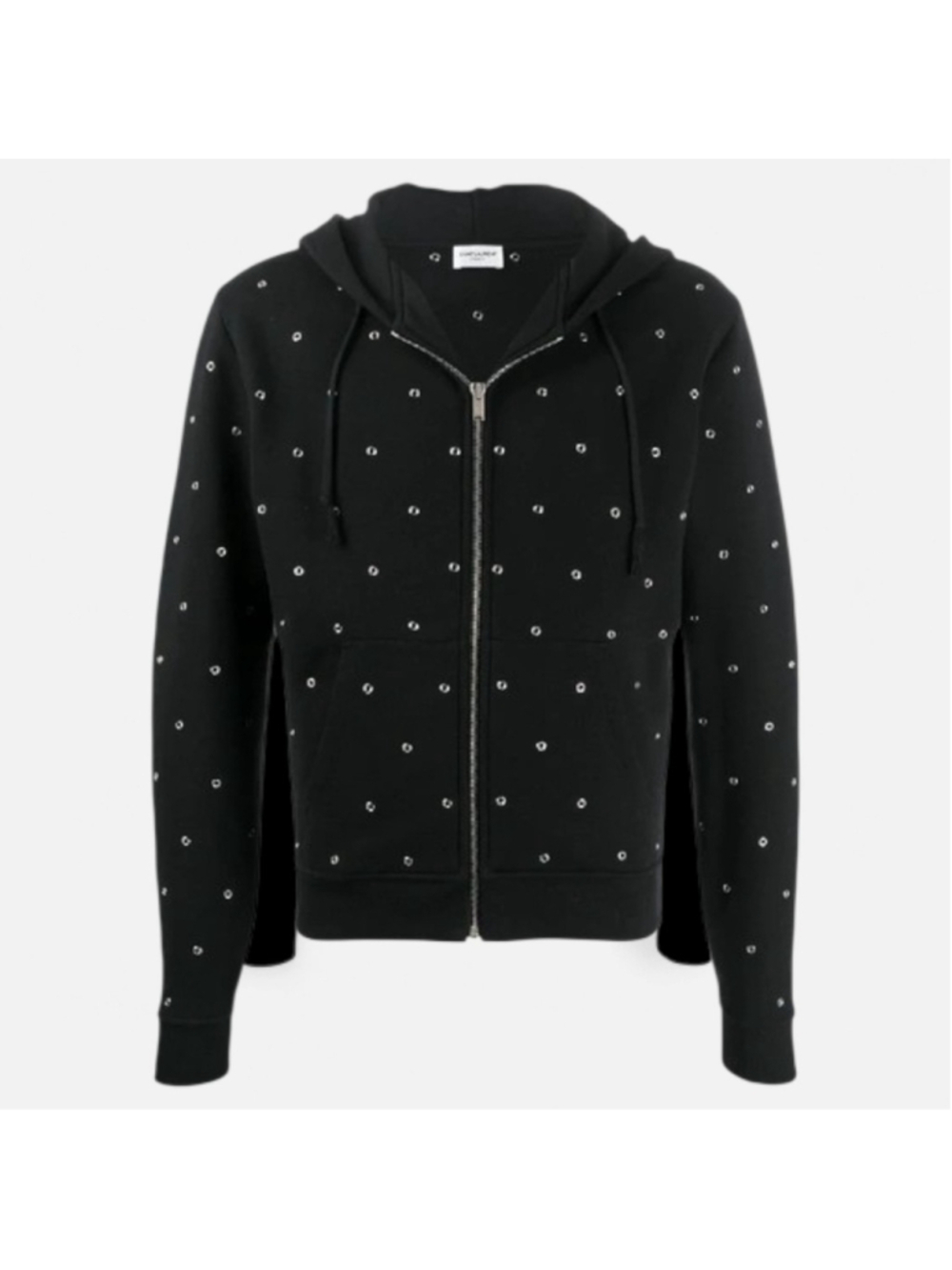 NWT $1290 SAINT LAURENT Zip Up Hoodie Eyelet Grommet Rivet Medium